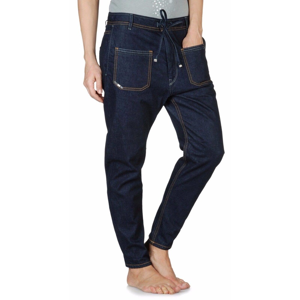 Diesel + Edun Ed Partee Joggings Cotton Jeans Drawstring Dark Indigo 24 $268